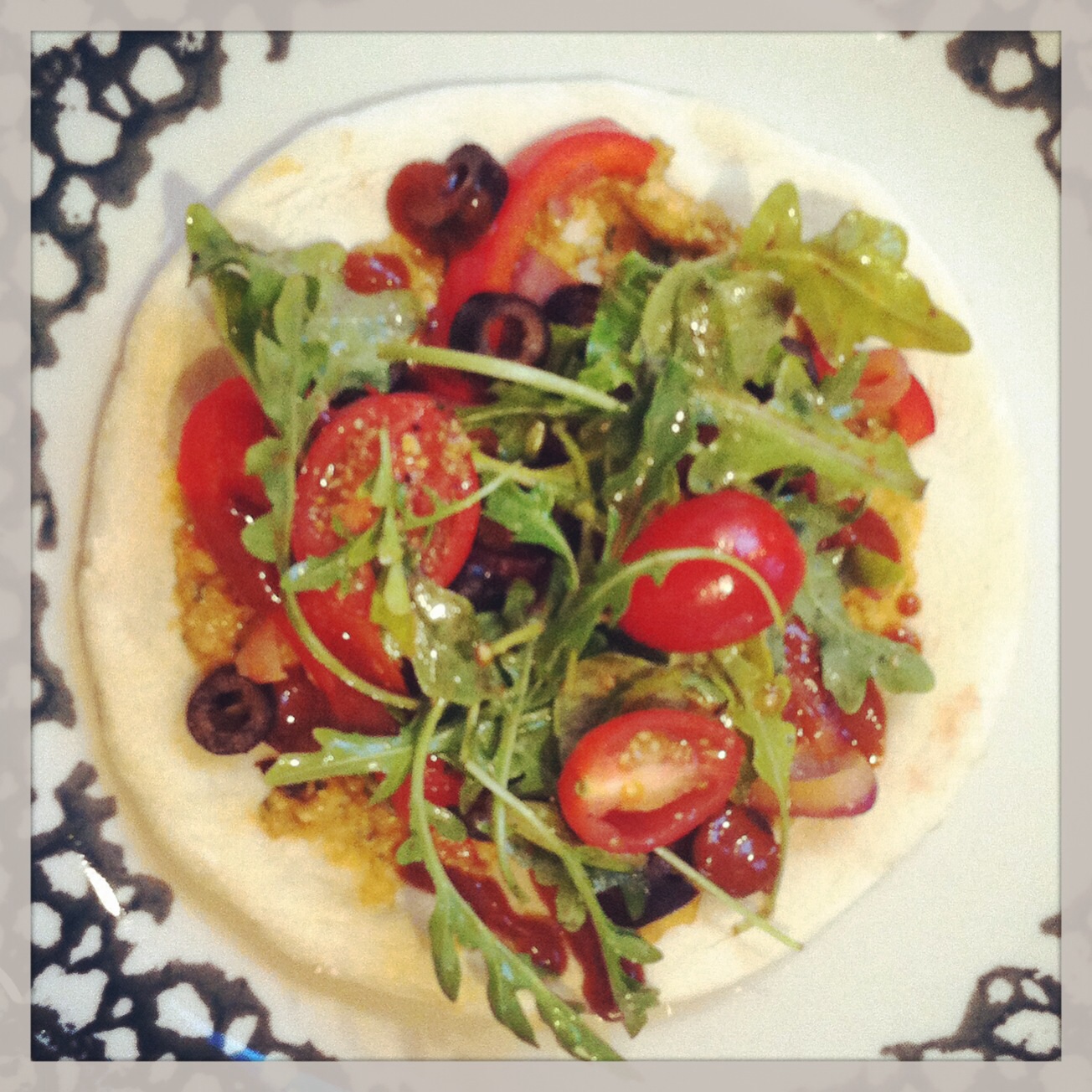 Vegan Pita Pizza with Cashew Pesto