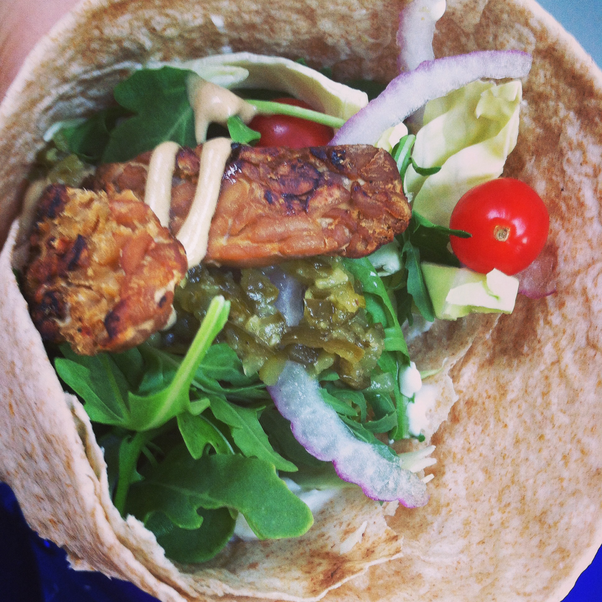 Vegan Tempeh, Lettuce & Tomato Wraps with a Twist!