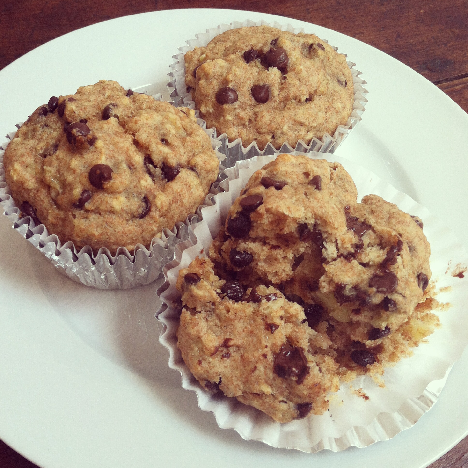 Vegan Spelt Banana Chocolate Chip Muffins