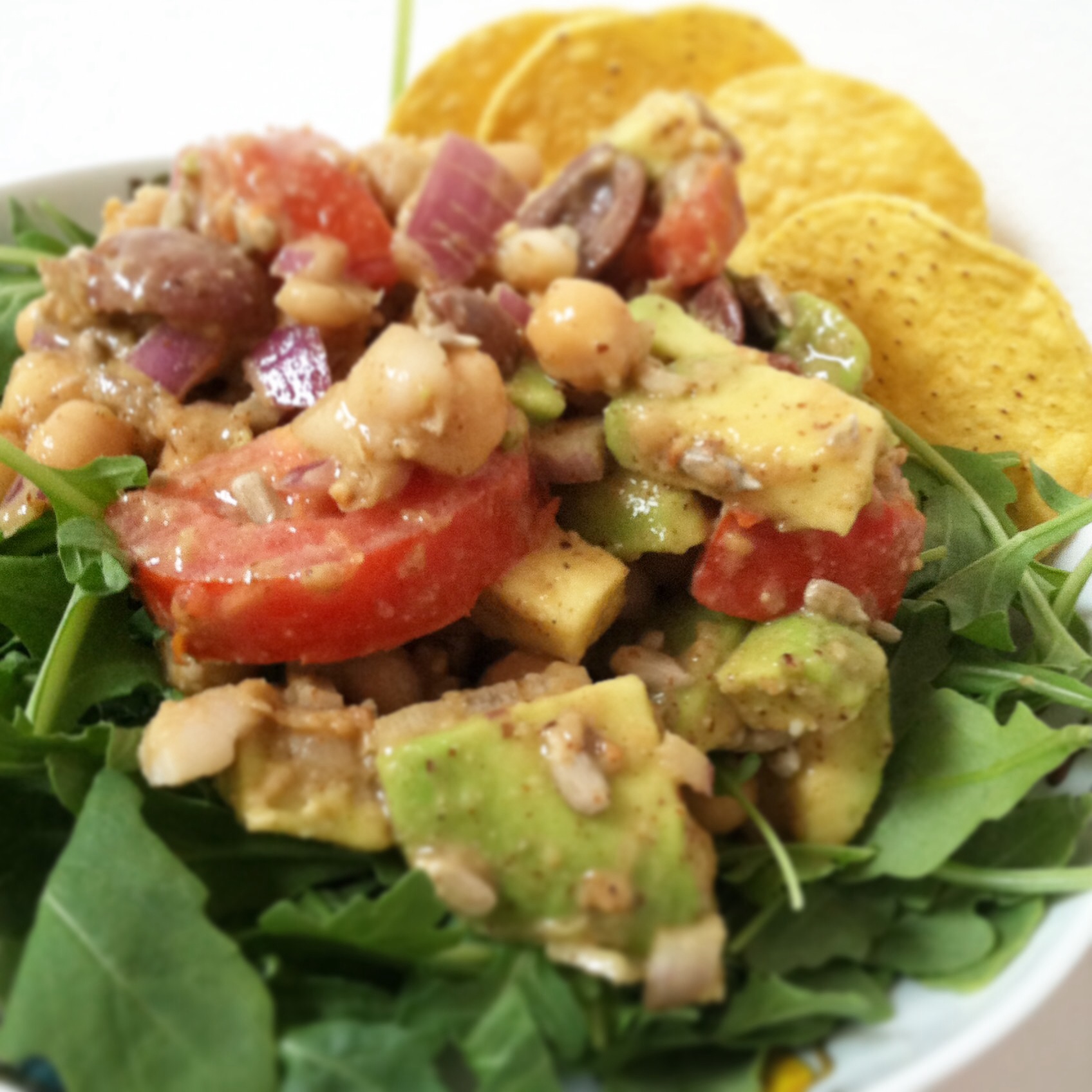 Arugula & Avocado With Molasses & Almond Dressing