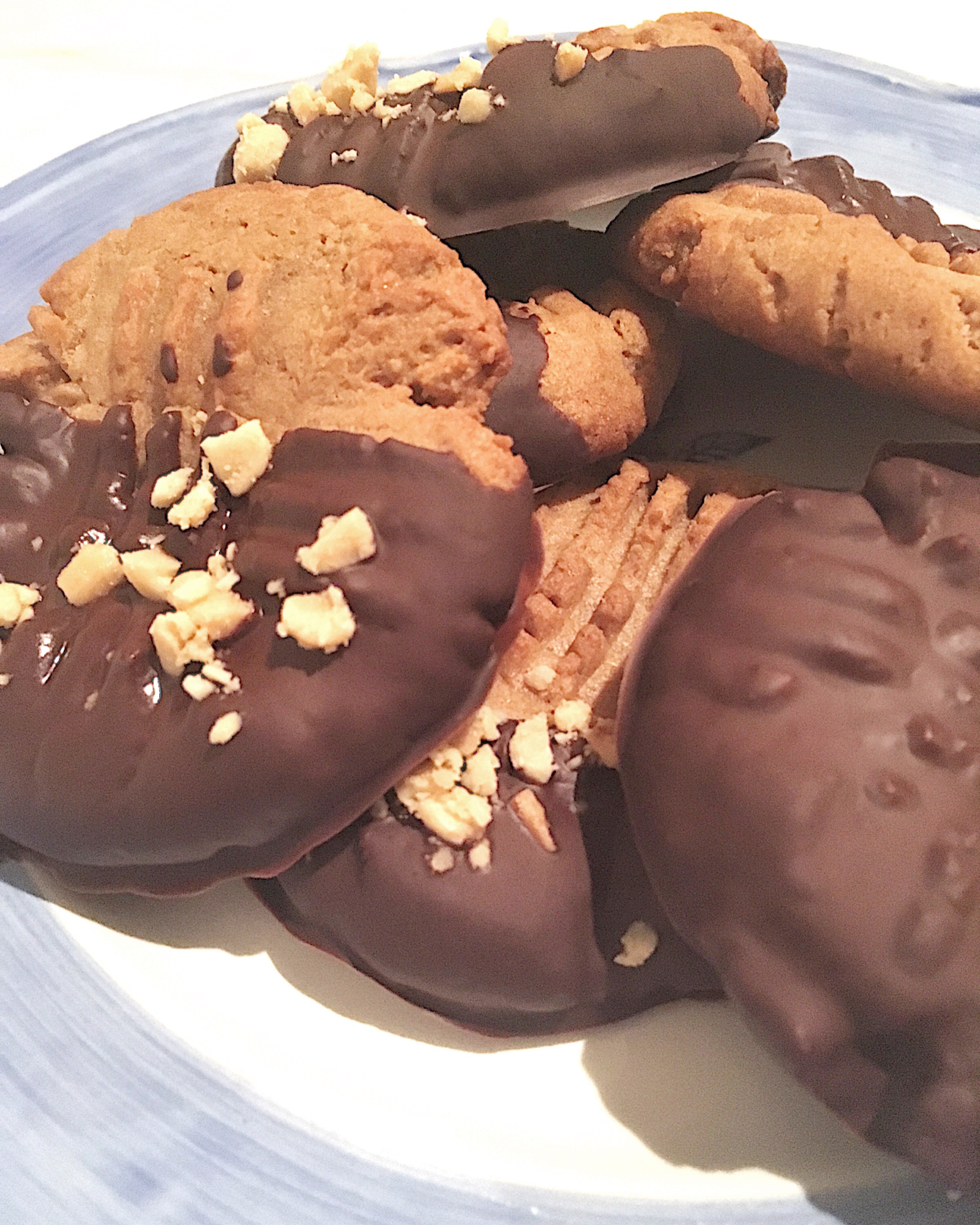 Chocolate Dipped PB Cookies