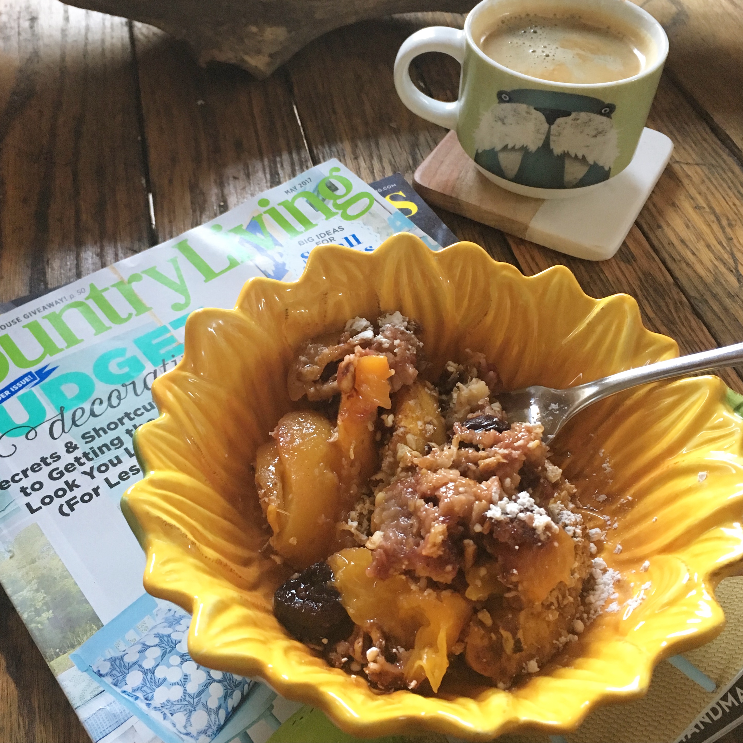 One Dish Cherry Peach Crisp