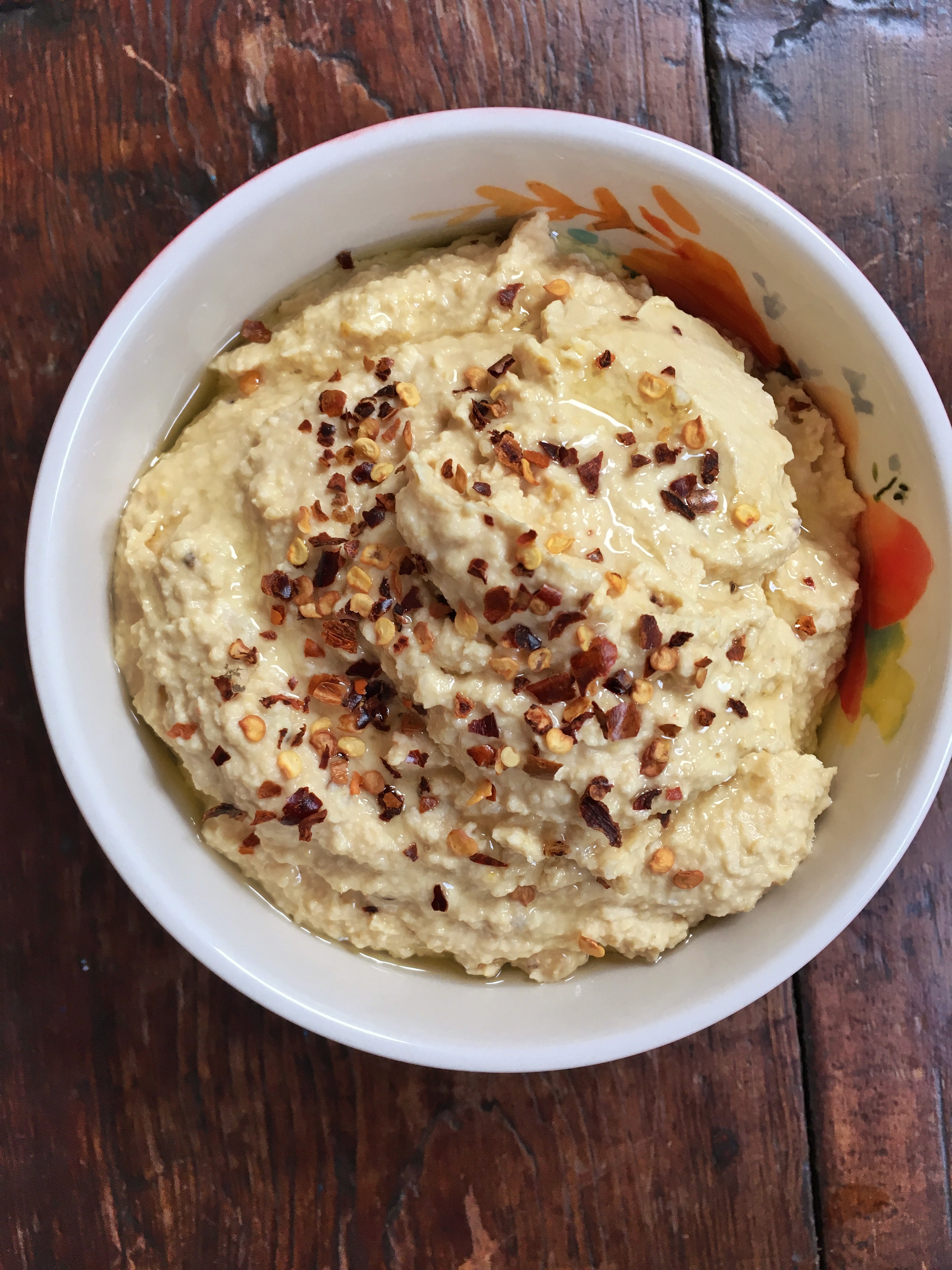 Crushed Red Pepper and Garlic Hummus