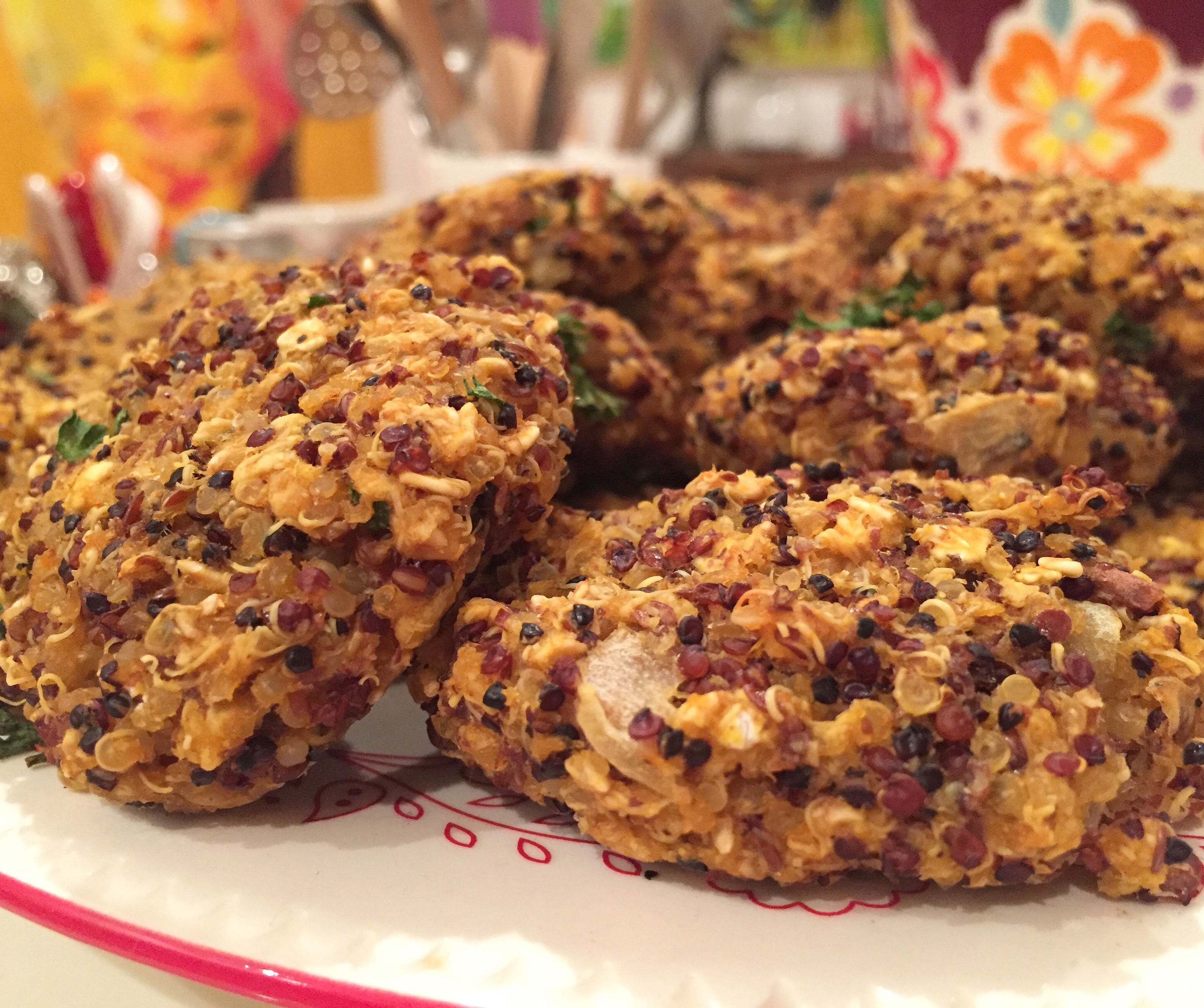 Quinoa Cakes with Tahini Dressing